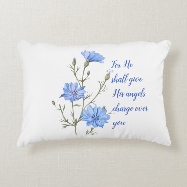 Psalm 91 Han ska Ge sitt Änglar inspirationsland Prydnadskudde (Framsidan)