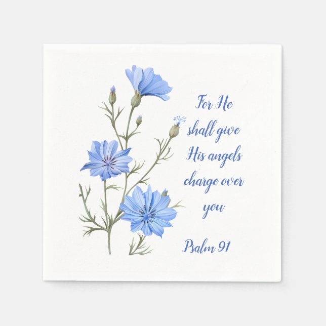 Psalm 91 Han skall ge sina änglar Inspirerande  Pappersservett (Framsidan)