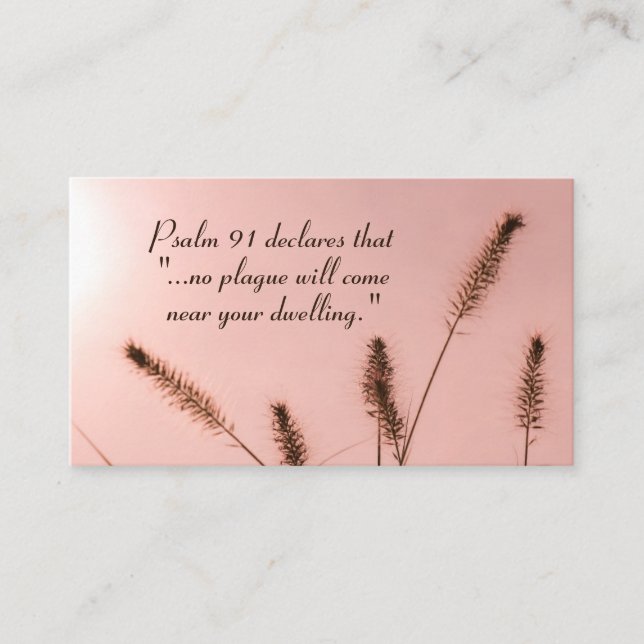 Psalm 91 Ingen pest kommer att kom nära din bostad Visitkort (Framsida)