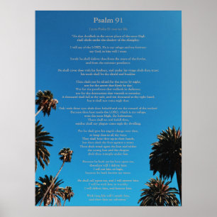 Psalm 91 Kung James Christian Poster
