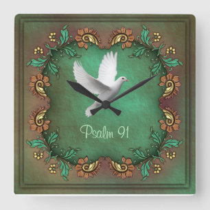 Psalm 91-kvadrat fyrkantig klocka