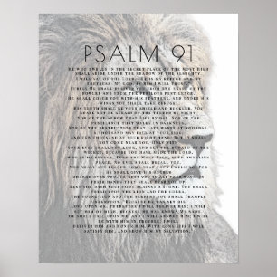 Psalm 91 Lejon Christian Poster