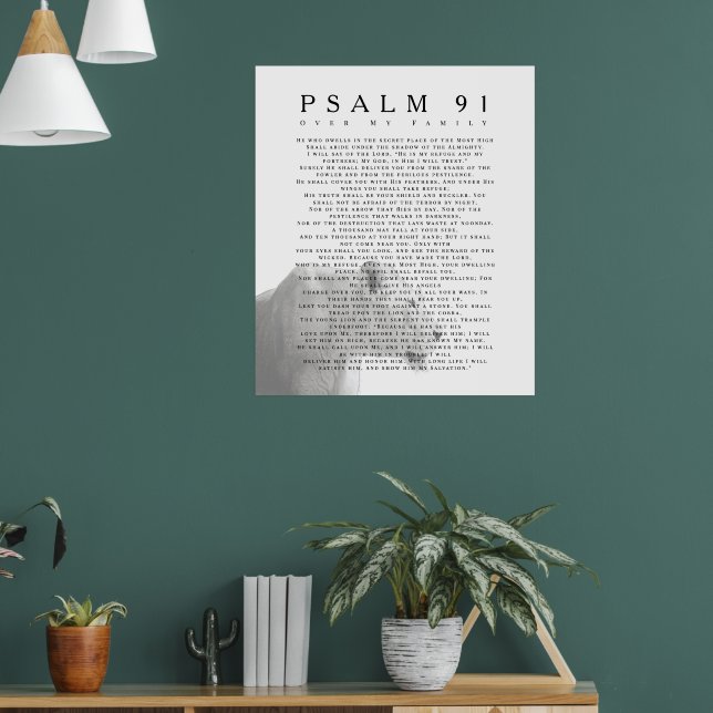 Psalm 91 Lejon kristen konst Poster (Vardagsrum 1)