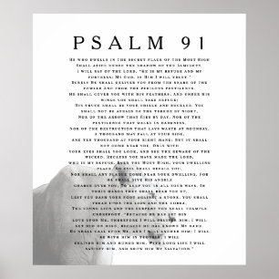 Psalm 91 Lejon Kristet Bibelvers Konst Poster