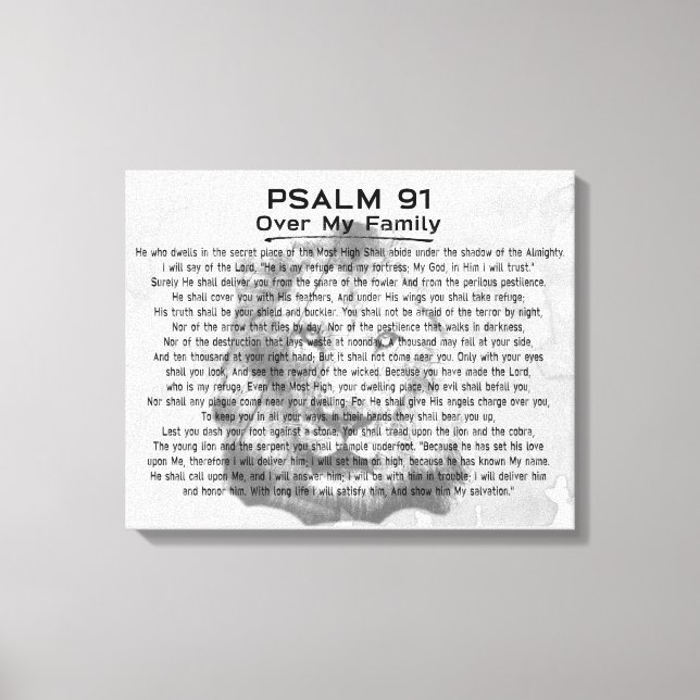 Psalm 91 Lejon vattenfärgskonstruktion för hemmabr Canvastryck (Framsida)