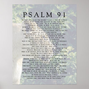 Psalm 91 Lejonhuvud Kristet Affisch
