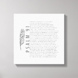 Psalm 91 Modern Svart Vitt Fjäder Bibelvers Canvastryck