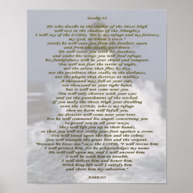 Psalm 91 NIV Poster (Framsidan)