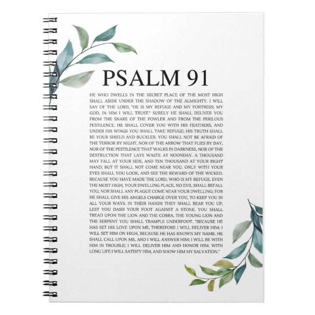 Psalm 91 NKJV Anteckningsbok (Framsidan)