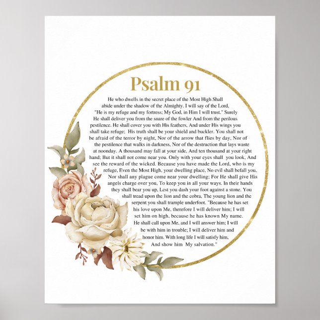 Psalm 91 NKJV Bible Verse Poster (Framsidan)