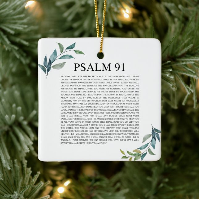 Psalm 91 NKJV Julgransprydnad Keramik (Träd)
