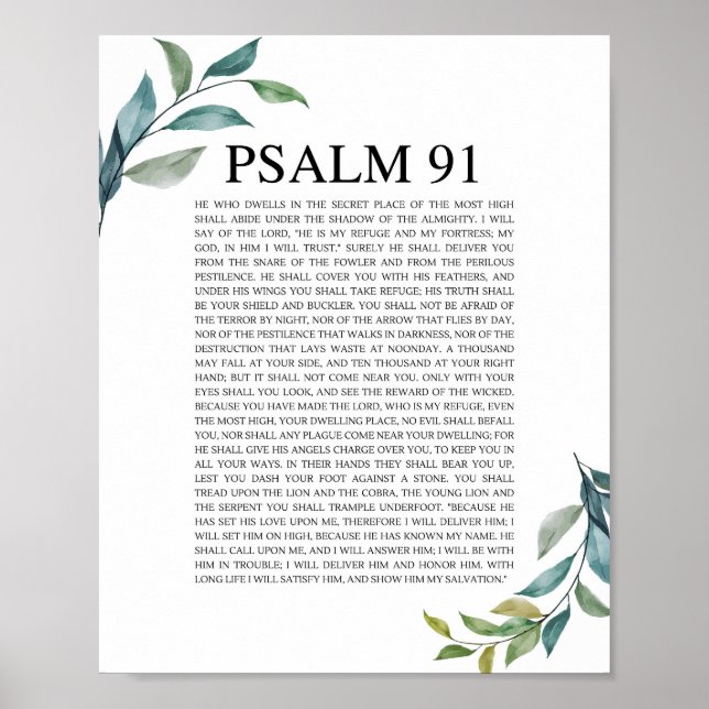 Psalm 91 NKJV Poster (Framsidan)