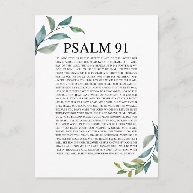 Psalm 91 NKJV Vykort (Framsida)