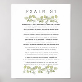 Psalm 91 Oliv grönt Eucalyptus Lövs bibelkonst Poster
