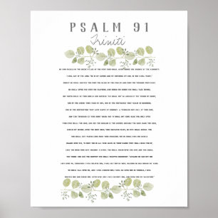 Psalm 91 Över Ditt Barn Eukalyptusblad Anpassad Poster