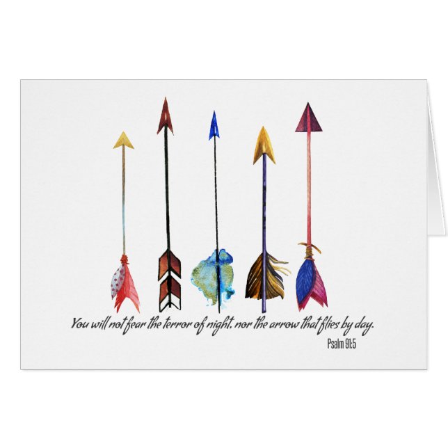 Psalm 91 Pil Hälsningskort (Framsidan Horizontal)