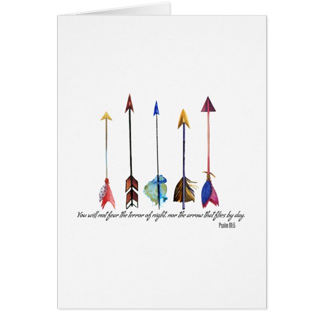 Psalm 91 Pil Hälsningskort (Framsidan)