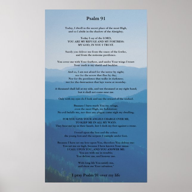 Psalm 91 Poster Kan vara Personlig (Framsidan)