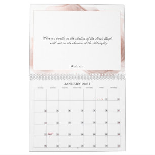 Psalm 91 Rosa för bibelsverse Abstrakt Dusty Kalender