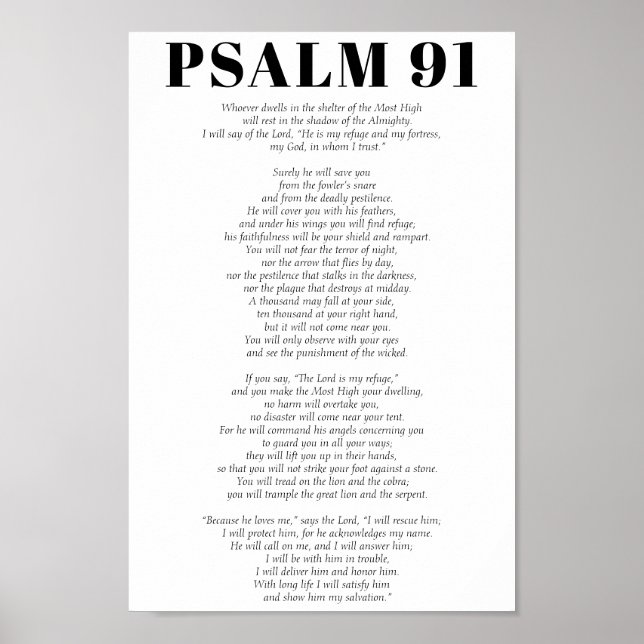Psalm 91 Scripture LORD är min tillflyktsort Poster (Framsidan)