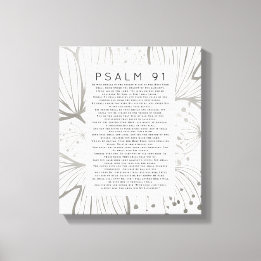 Psalm 91 Skriftkonst Botanisk Blad Canvastryck