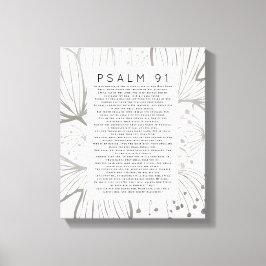 Psalm 91 Skriftkonst Botanisk Blad Canvastryck