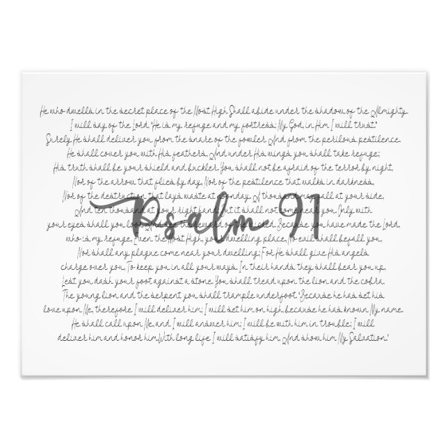 Psalm 91 Skriptskript för hemdekorering Fototryck (Framsidan)