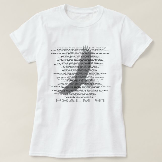 Psalm 91 Skripturteckning med Eagle T-skjorta T Shirt (Design framsida)