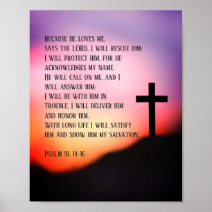 Psalm 91 svart kor vid backe i solnedgången poster