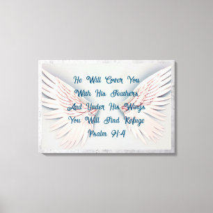 Psalm 91 Uppmuntring Wrapped Canvas