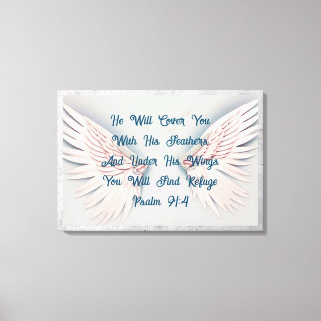 Psalm 91 Uppmuntring Wrapped Canvas (Framsida)