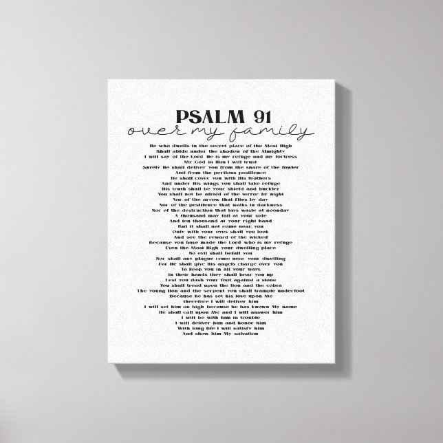 Psalm 91 Väggdekor över din familj Canvastryck (Framsida)