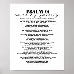 Psalm 91-väggdekoration för din familj Poster utsk