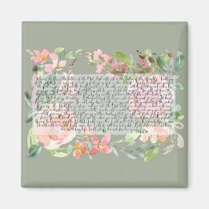 Psalm 91 vattenfärgsskriptkonst magnet