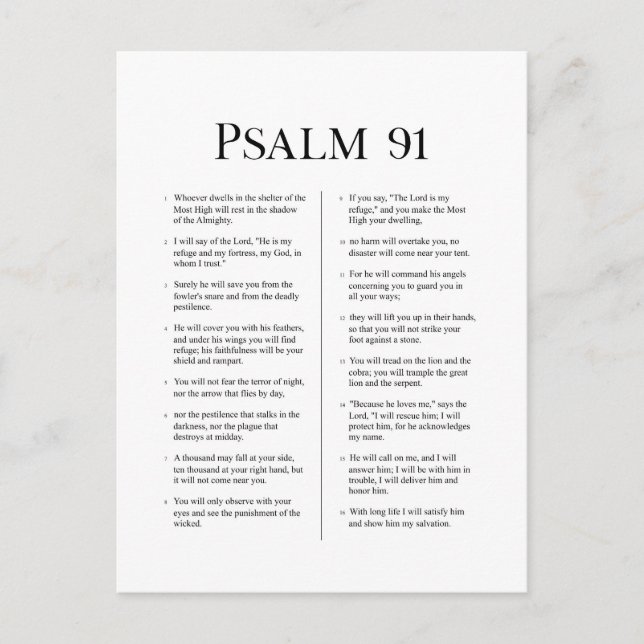 Psalm 91 vykort (Framsida)