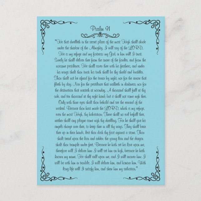 Psalm 91 vykort (Framsida)