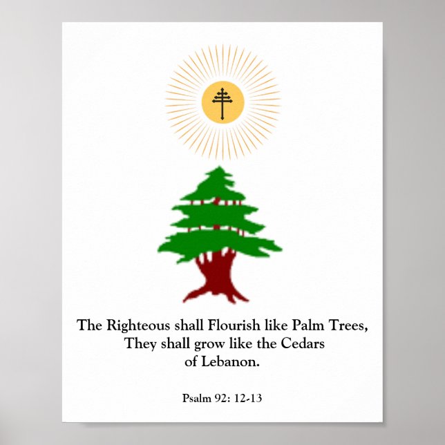 Psalm 92: 12-13 Cedar of Libanon Maronite Poster (Framsidan)