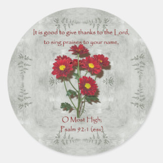 Psalm 92:1 ~ Ge Tack till Herren Runt Klistermärke