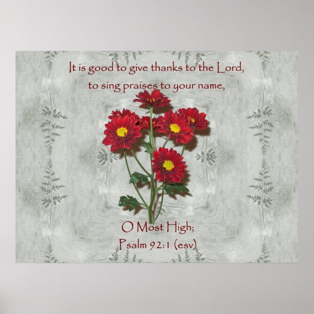 Psalm 92:1 ~ Give Thanks to the Lord Poster (Framsidan)