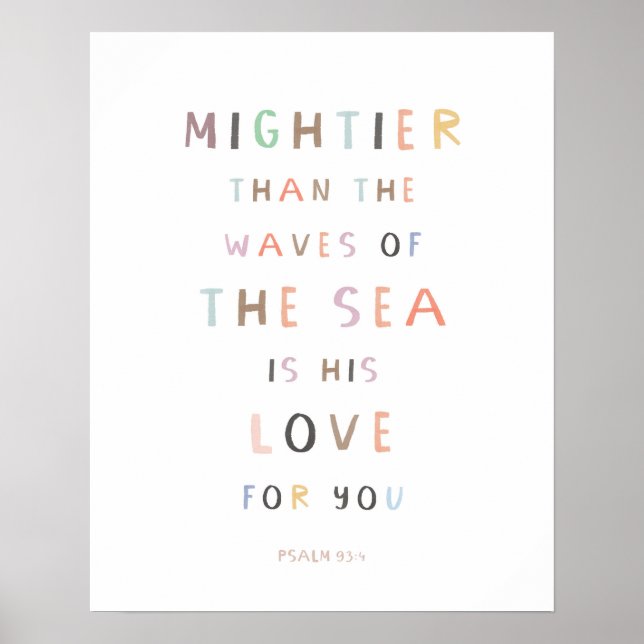 Psalm 93:4 Större än Vågar i havet Poster (Framsidan)