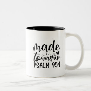 Psalm 95 1-01 (2) tillverkad i besättning Två-Tonad mugg