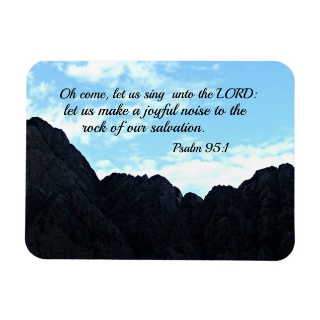 Psalm 95:1 O kom, låt oss sjunga till Herren Magnet (Horisontell)