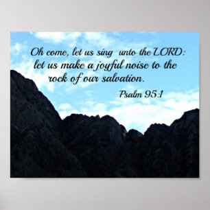 Psalm 95:1 O kom, låt oss sjunga till Herren Poster