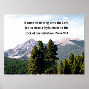Psalm 95:1 O kom lät oss sjunga till Herren... Poster