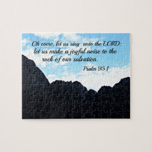 Psalm 95:1 O kom, låt oss sjunga till Herren Pussel