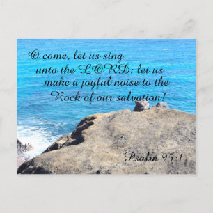 Psalm 95:1 O kom, låt oss sjunga till Herren Vykort