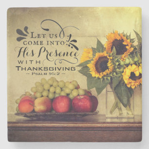 Psalm 95:2 i hans närvaro med Thanksgiving Stenunderlägg