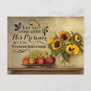 Psalm 95:2 i hans närvaro med Thanksgiving Vykort