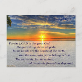 Psalm 95:3-5 Christian Scripture Memory Card Vykort