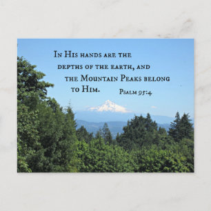 Psalm 95:4 I hans händer är djupet Vykort